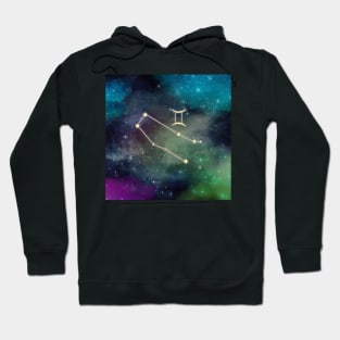 Gemini Constellation Starry Night Sky Hoodie